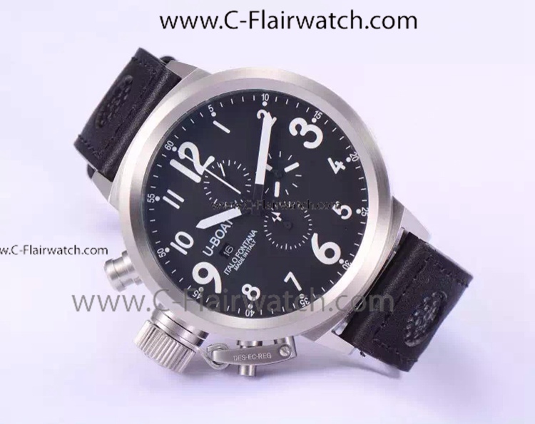 Replica U-BOAT Italo Fontana Watch SS Black Dial